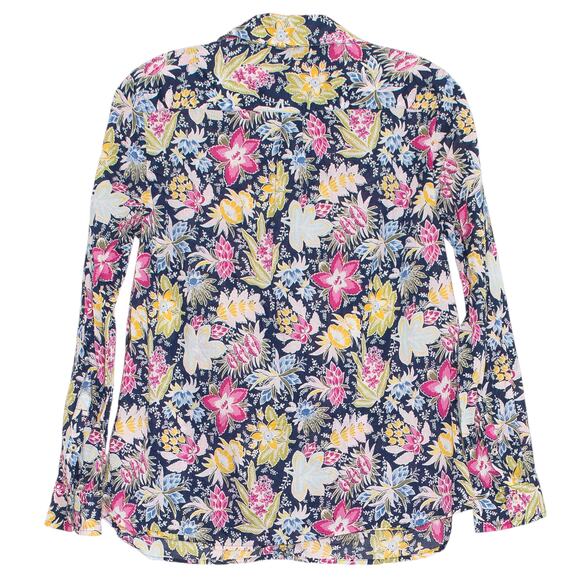 Talbots Womens Top Boho Cottage Preppy Coastal Grandma Floral Small Petite GS - Picture 2 of 5